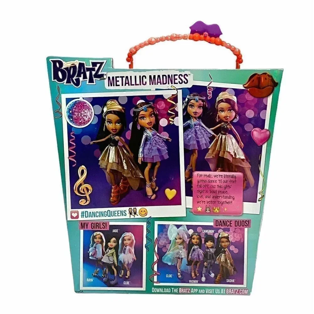 NIB BRATZ Yasmin & Sasha Metallic Madness 2 Dolls & Accessories Set.